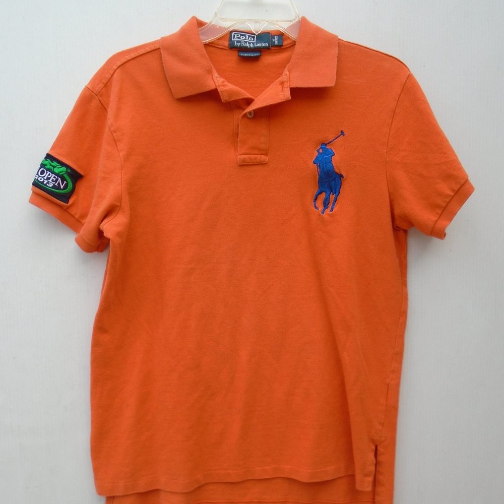 Polo Ralph Lauren US Open 2013 Big Pony Polo Shirt Men's Size M Orange